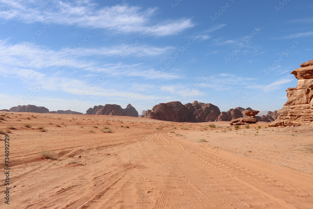 Beautiful landscape of Saudi Arabia desert in Tabuk region (Neom site)