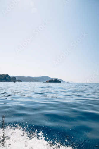 Vertical of the blue sea at Corfu, Greece