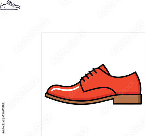 shoes flat icon outline in the style of simple vector