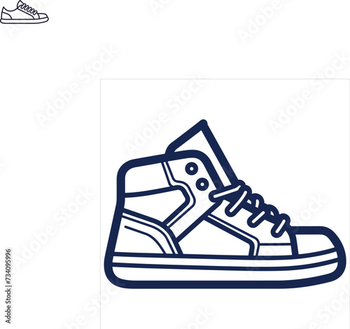 shoes flat icon outline in the style of simple vector