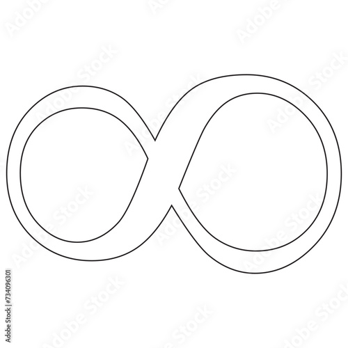 infinity symbol black - simple with discontinuation - isolated - vector