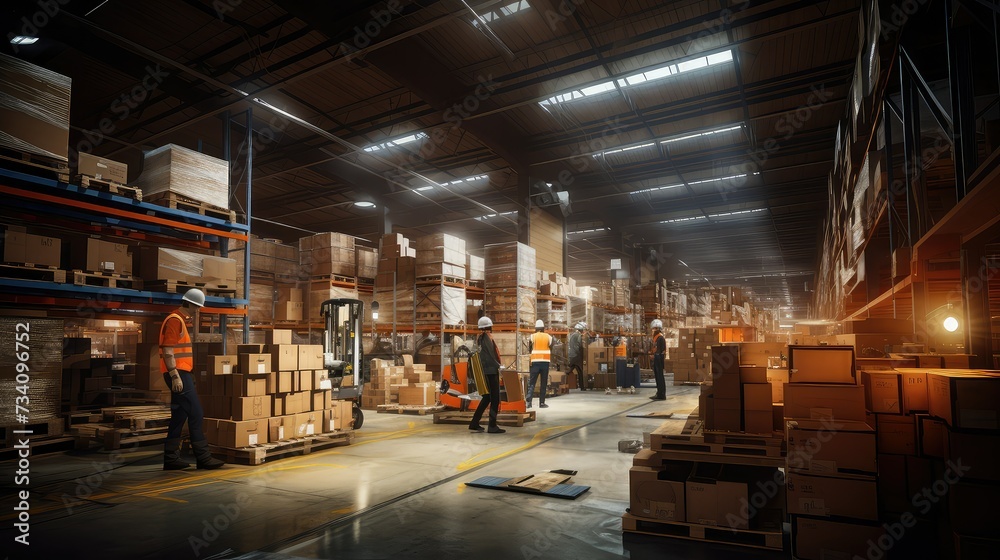 Naklejka premium storage busy warehouse