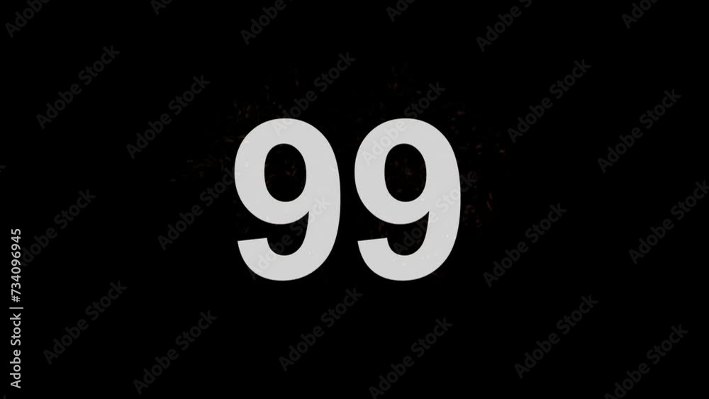 Number 99 on fire with alpha channel, number ninety nine Number 99 on fire with alpha channel, number ninety nine