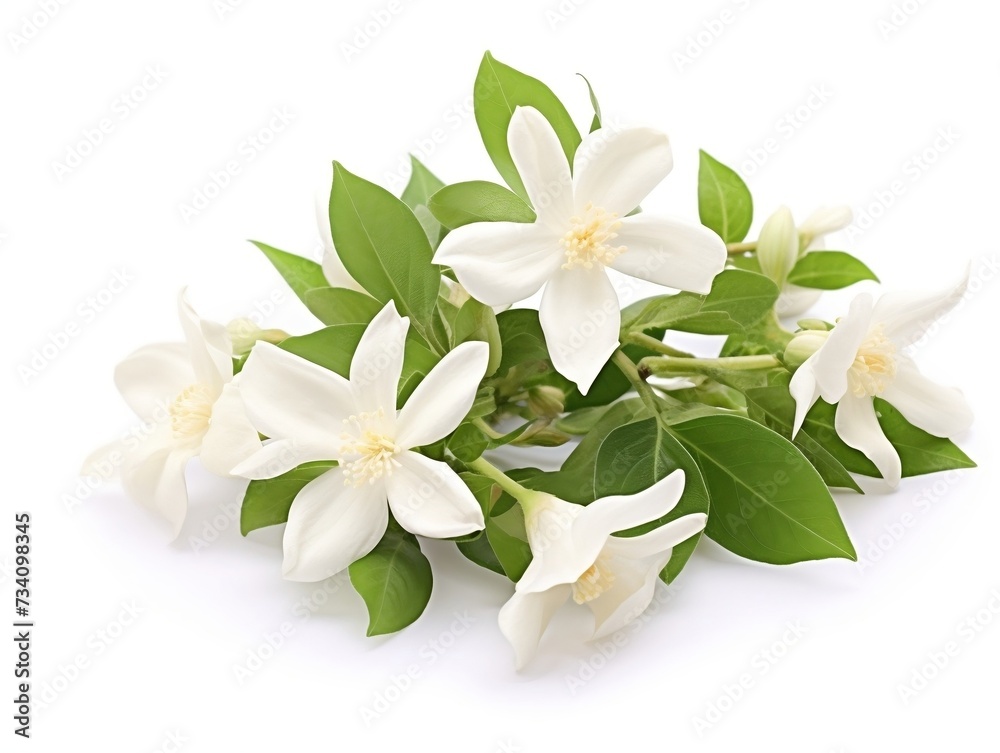 Fototapeta premium White flowers of jasmine isolated on a white background