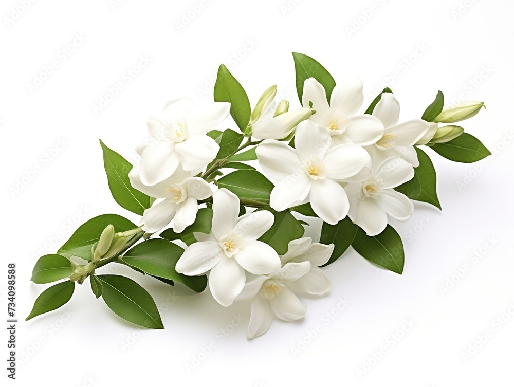 Fototapeta premium White flowers of jasmine isolated on a white background