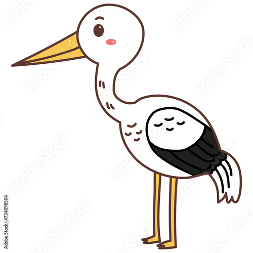 Stork cartoon doodle