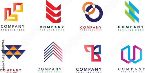 Abstract Company logo set collection template file vector