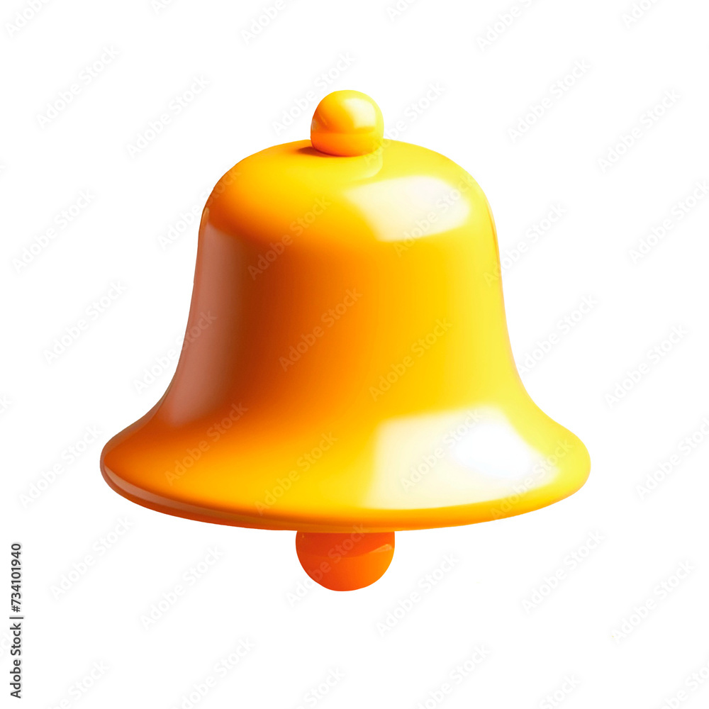 Bell notification 3d floating alert isolated on white for social networks, app Bell notification 3d floating alert isolated on white for social networks, app
