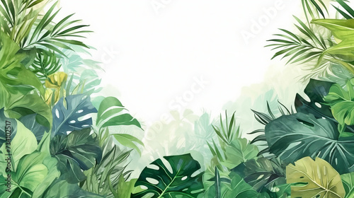 Watercolor of tropical plants, design elements © hautecrypto