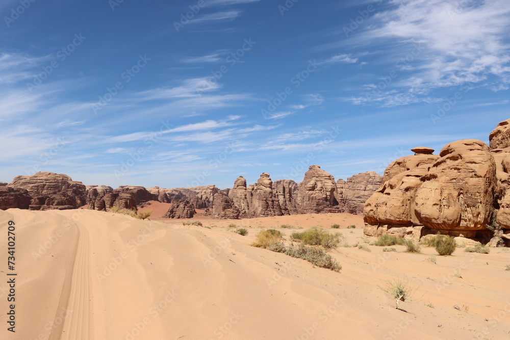 Beautiful landscape of Saudi Arabia desert in Tabuk region (Neom site)