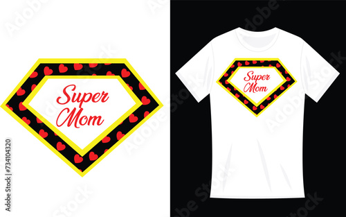 Vector super mom text T-shirt design