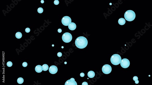 Cartoony bubble underwater isolated in black 4K 