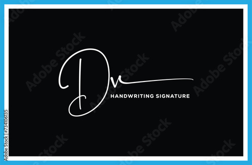 DV initials Handwriting signature logo. DV Hand drawn Calligraphy lettering Vector. DV letter real estate, beauty, photography letter logo design.