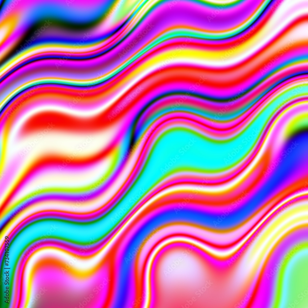Obraz premium Wavy colorful summer holiday art illustration design
