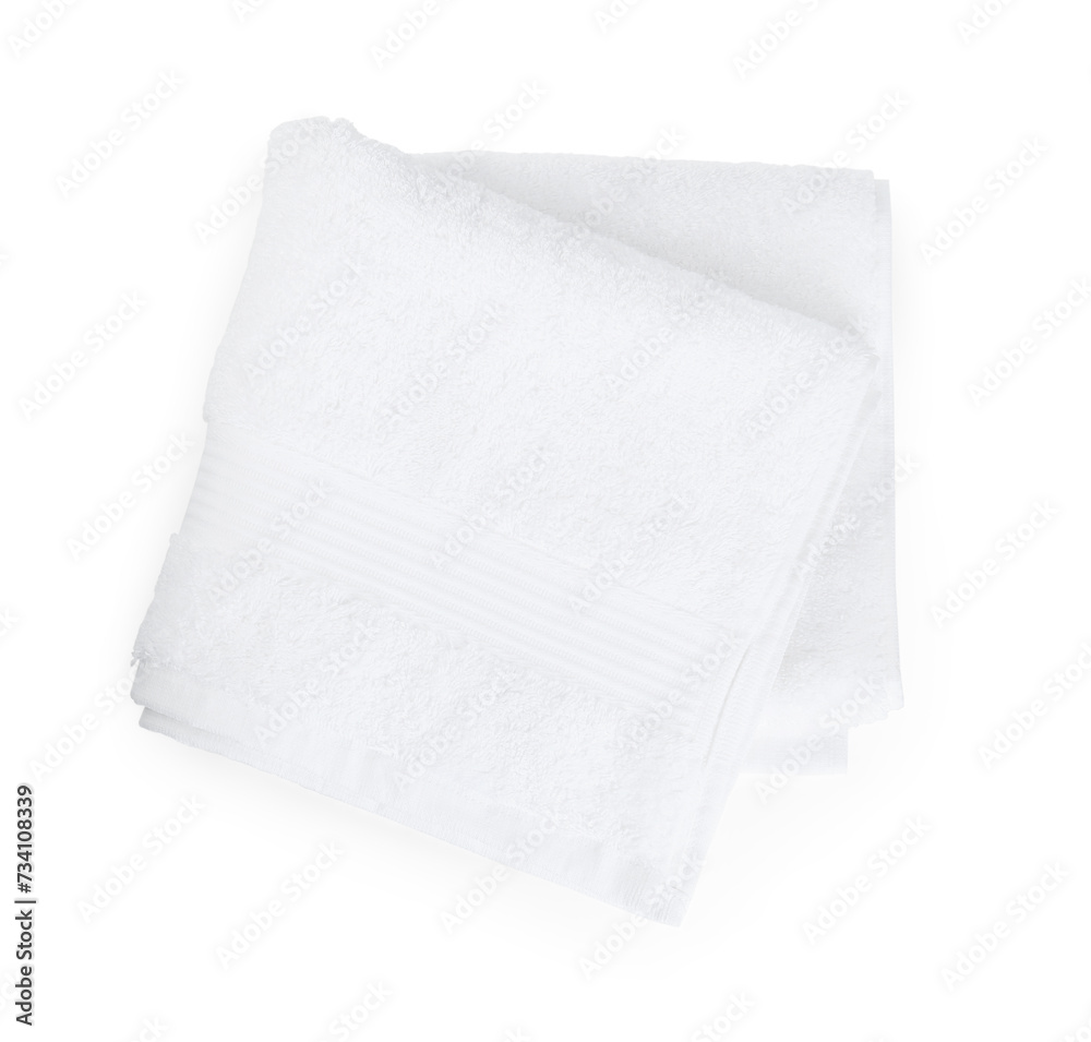 Fototapeta premium Terry towels isolated on white, top view