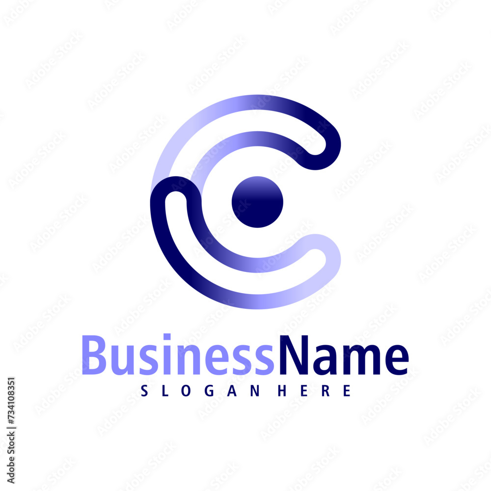 Letter C logo design vector. Creative Initial C logo concepts template