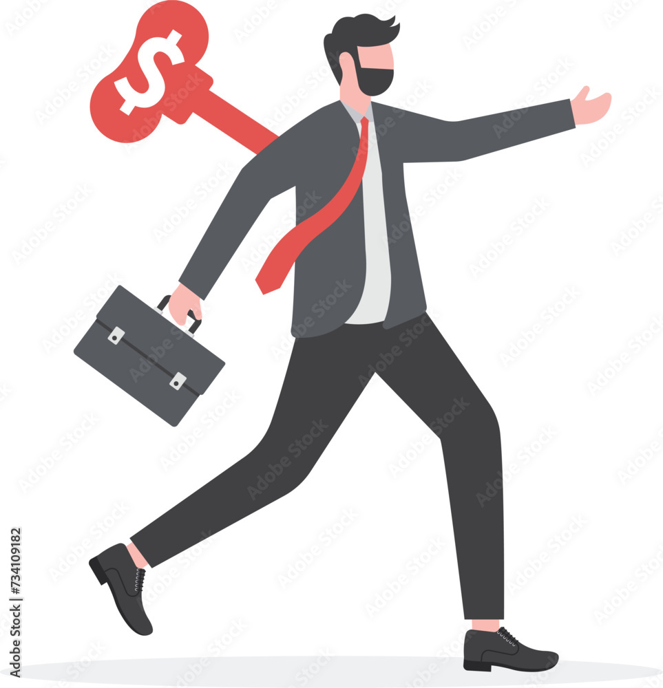 Wind up for motivation in working. Financial or investor control concept
Wind up for motivation in working. Financial or investor control concept