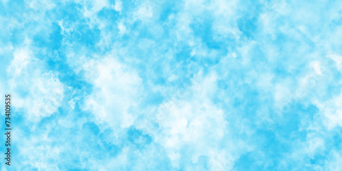 there are small and large clouds alternating and moving slowly on blue sky, Horizon Spring Morning Sky with clouds, fresh and clear Blue sky and white clouds floated in the sky.