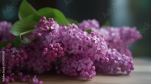 Bouquet of violet lilacs