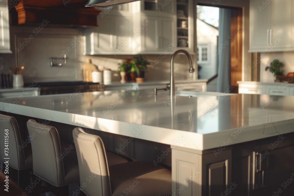 A functional kitchen island featuring a sink and faucet. Perfect for modern kitchens and culinary enthusiasts A functional kitchen island featuring a sink and faucet. Perfect for modern kitchens and culinary enthusiasts
