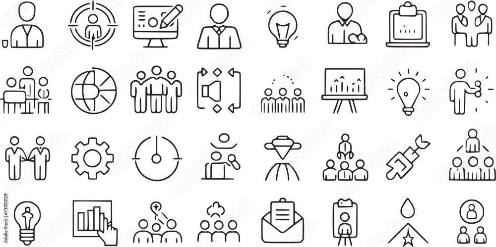 custom made wallpaper toronto digitalbusiness workshop line icons set with editable vector collections.