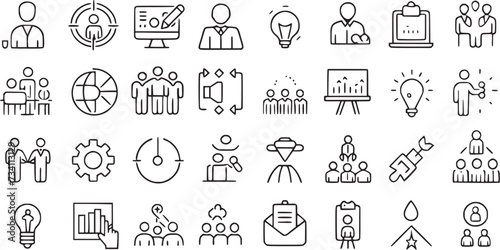 Wallpaper Mural business workshop line icons set with editable vector  collections.  Torontodigital.ca
