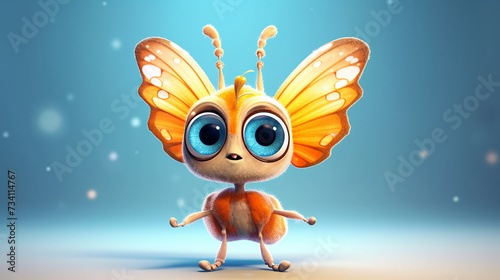 3d cartoon butterfly character © ShAhZaIb