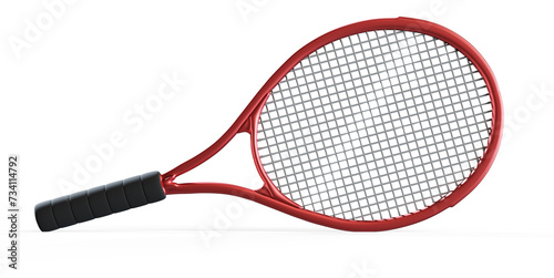 Tennis racket on white 3d render