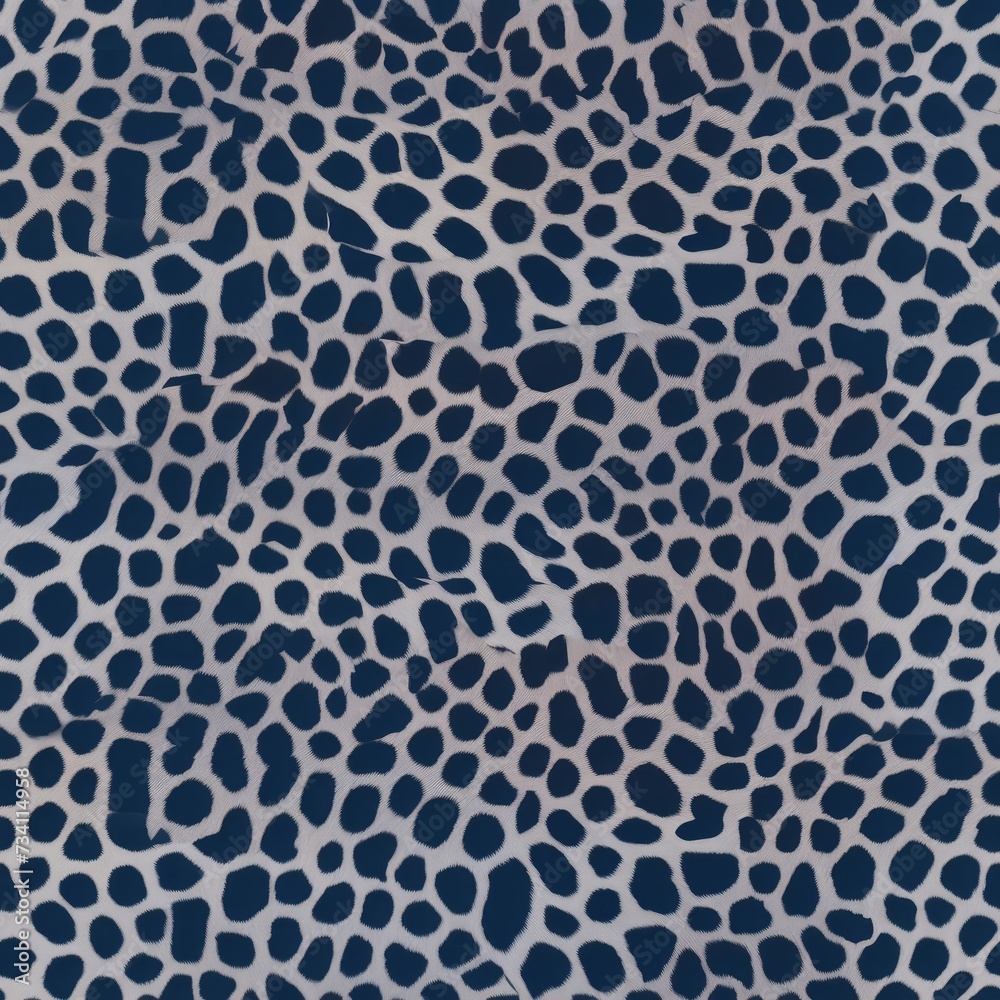 Obraz premium Patchwork Blue Leopard Spots Design. Patchwork-style design with varied blue leopard spots on a clean background.
