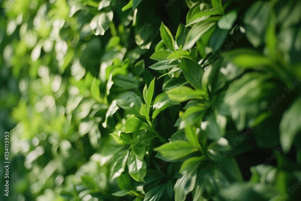 A close-up view of a bunch of vibrant green leaves. Perfect for adding a touch of nature to your designs or presentations A close-up view of a bunch of vibrant green leaves. Perfect for adding a touch of nature to your designs or presentations
