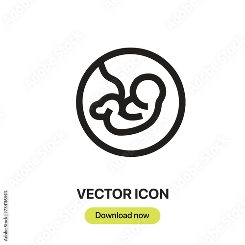 Pregnancy icon vector. Linear-style sign for mobile concept and web design. Pregnancy symbol illustration. Pixel vector graphics - Vector.	