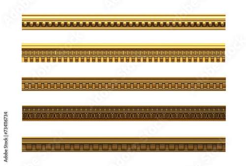 Set of antique classical architectural cornices