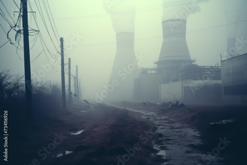 moody weather twilights on a nuclear power plant anomalous zone photo