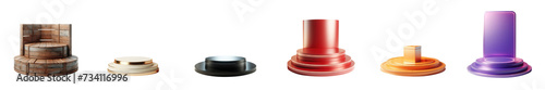 3D Dynamic Product Display Podium - Unique Promotional stage to present a product or item.  Various models, shapes and colors. Set 03