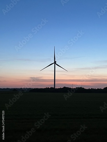 wind turbine at sunset