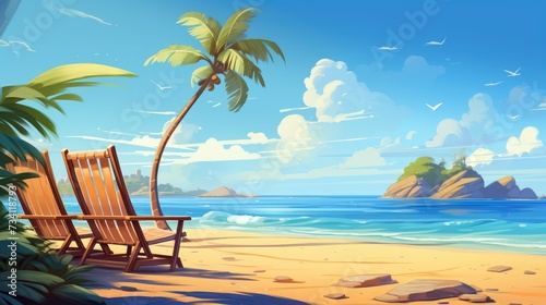 illustration summer beach background