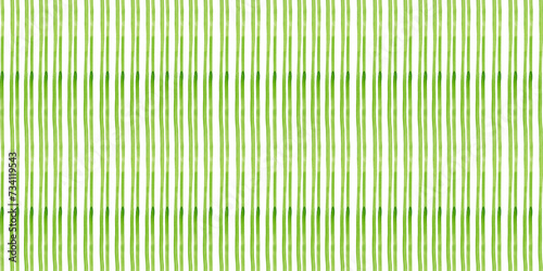 Green lines. Watercolor strokes imitating endless vertical lines. Seamless pattern for your design. Rectangular pattern with vertical stripes. Ideal for kitchen decor  tablecloths  summer clothes