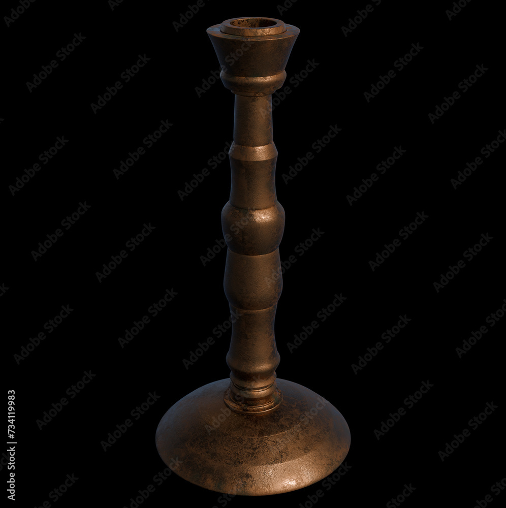 Slightly Rusted candlestick asset - Made in Blender Cycles