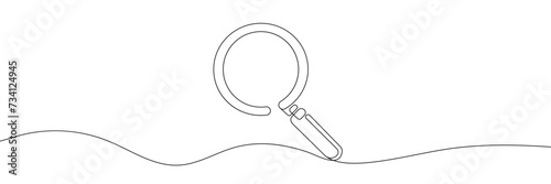 magnified glass drawn in a single line style. vector. isolated