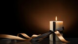 wax candle black ribbon