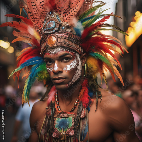 portrait of a man at the carnival in Rio de Janeiro