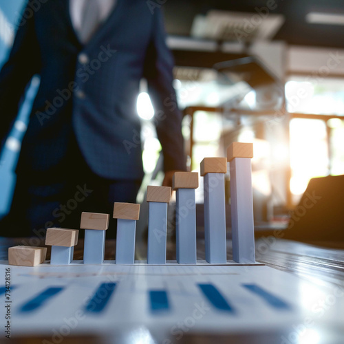 Conceptual representation of continuous positive performance in the business world photo