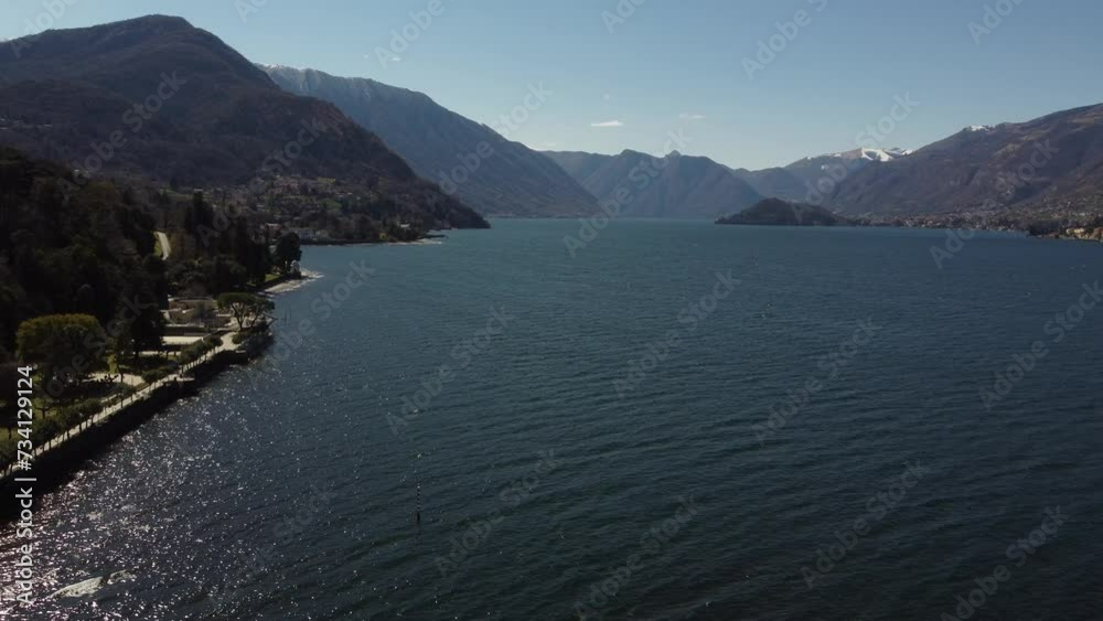 drone: vista aerea su Bellagio, lago di Como. Italia. Borgo e lago. drone: vista aerea su Bellagio, lago di Como. Italia. Borgo e lago.