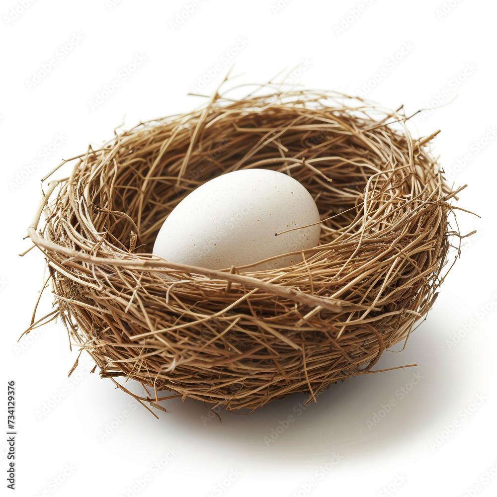 Realistic Bird's Nest with Egg Photo Realistic Bird's Nest with Egg Photo