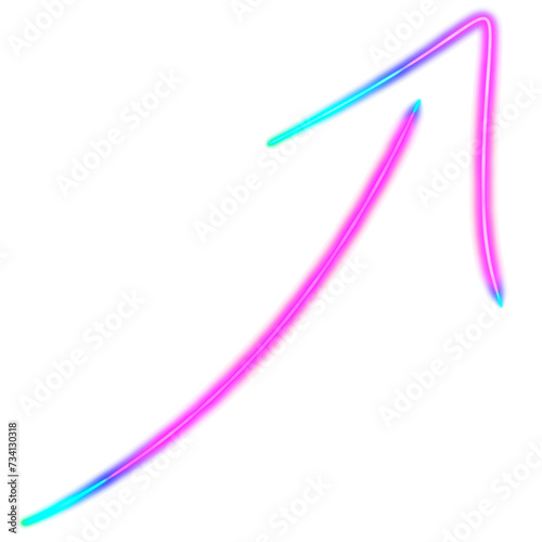 Neon colored arrow pointing up.