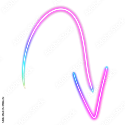 Neon colored arrow pointing down.