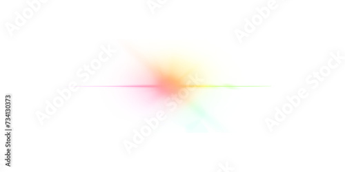 Colored lens flare for dark backgrounds. Transparent background.