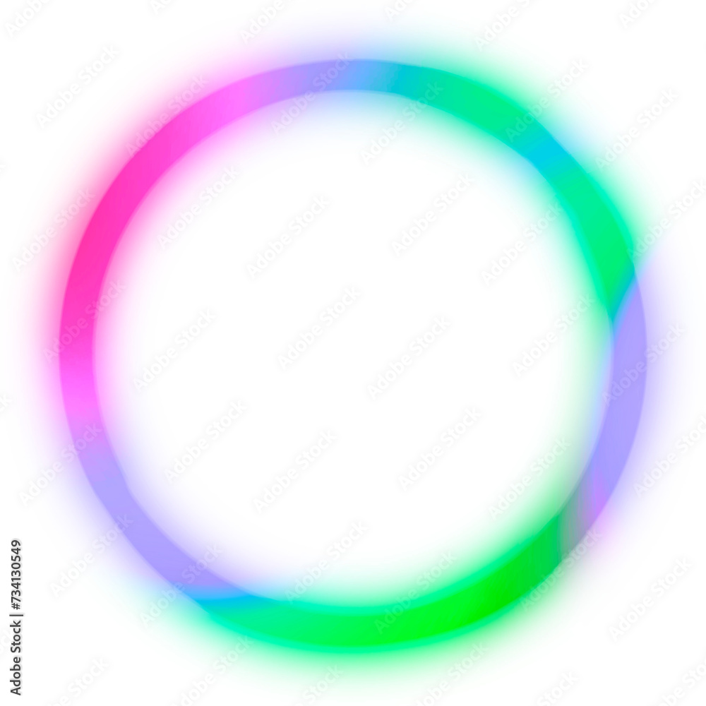 Blurry glowing neon colored ring of light. Blurry glowing neon colored ring of light.