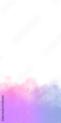 Misty smoky clouds on black background. Pink to violet gradient. Vertical composition with copyspace.