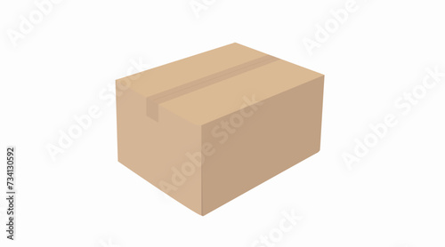 Carton Box. Vector isolated flat illustration of a carton box on a white background